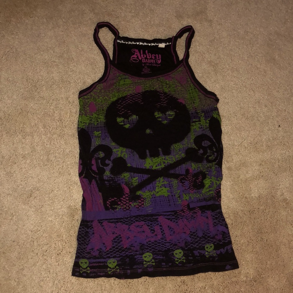 Rare skull abbey dawn tank top